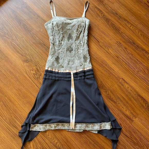 Cache Dresses & Skirts - Cache silk beaded mini fairy Size 4 Formal Dress prom